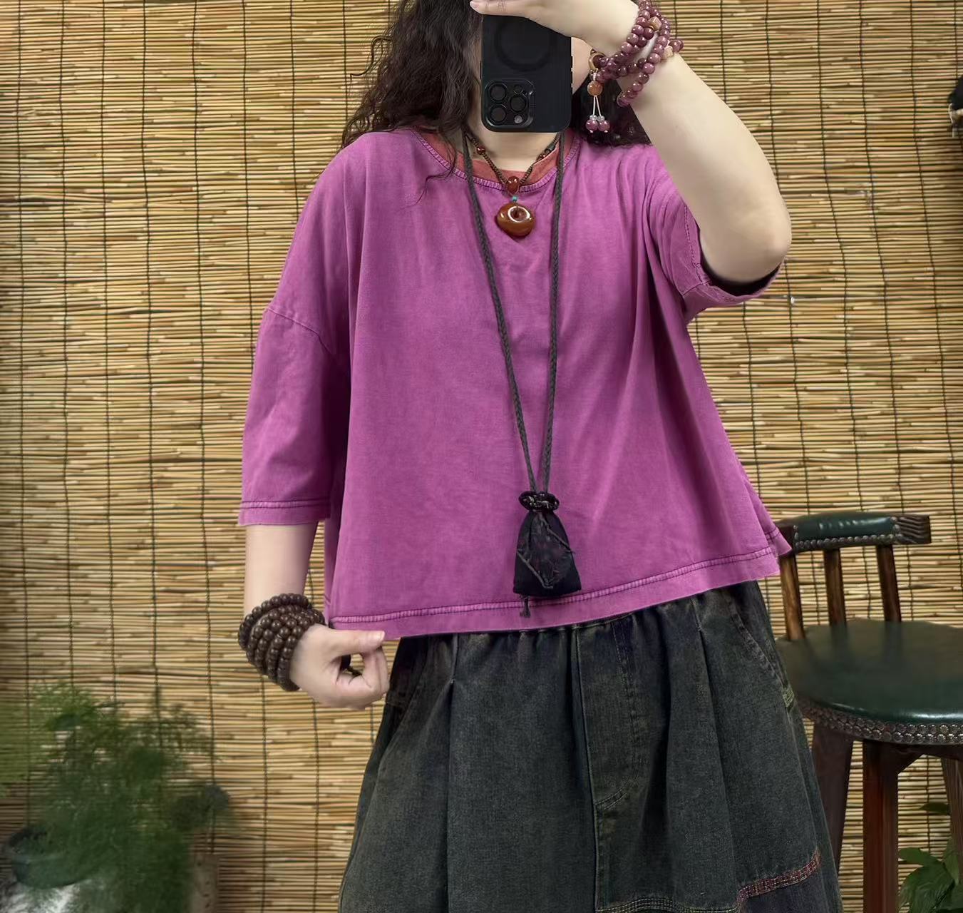 17088领子拼色炒色短款T恤（长50左右，90-150斤）