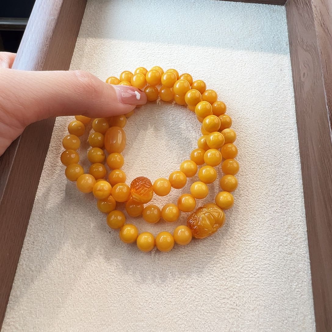 蜜蜡未镶嵌手链蜜蜡7:9mm