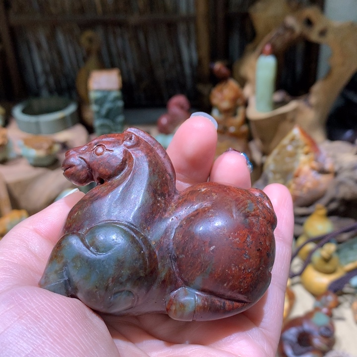 岫岩河磨玉（透闪石质玉）手把件未镶嵌