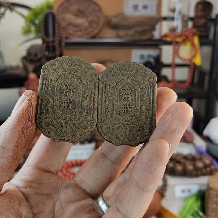 泥塑栀子花香佛家齐戒牌子