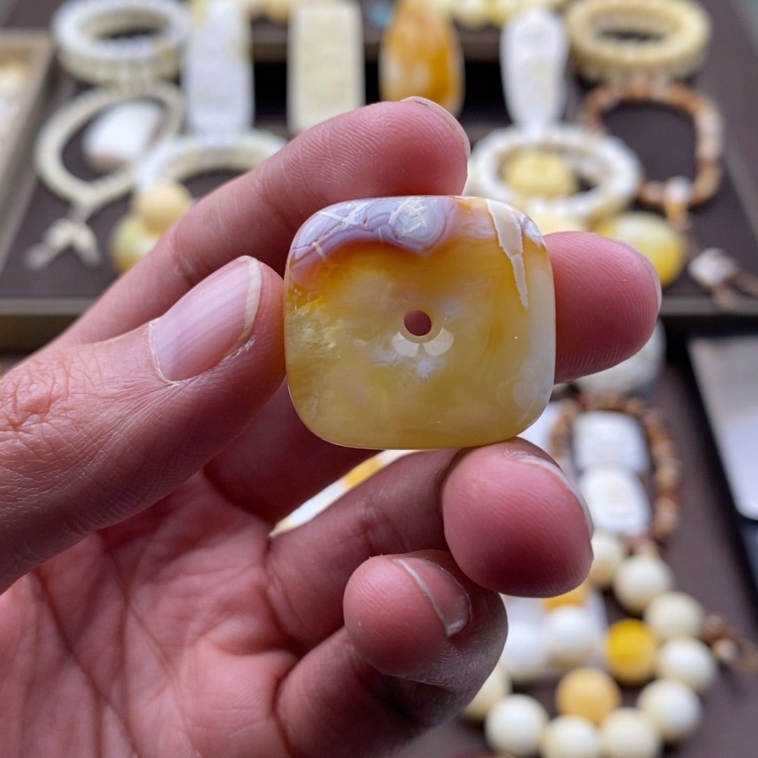 琥珀裸石未镶嵌蜜蜡吊坠项链腰链