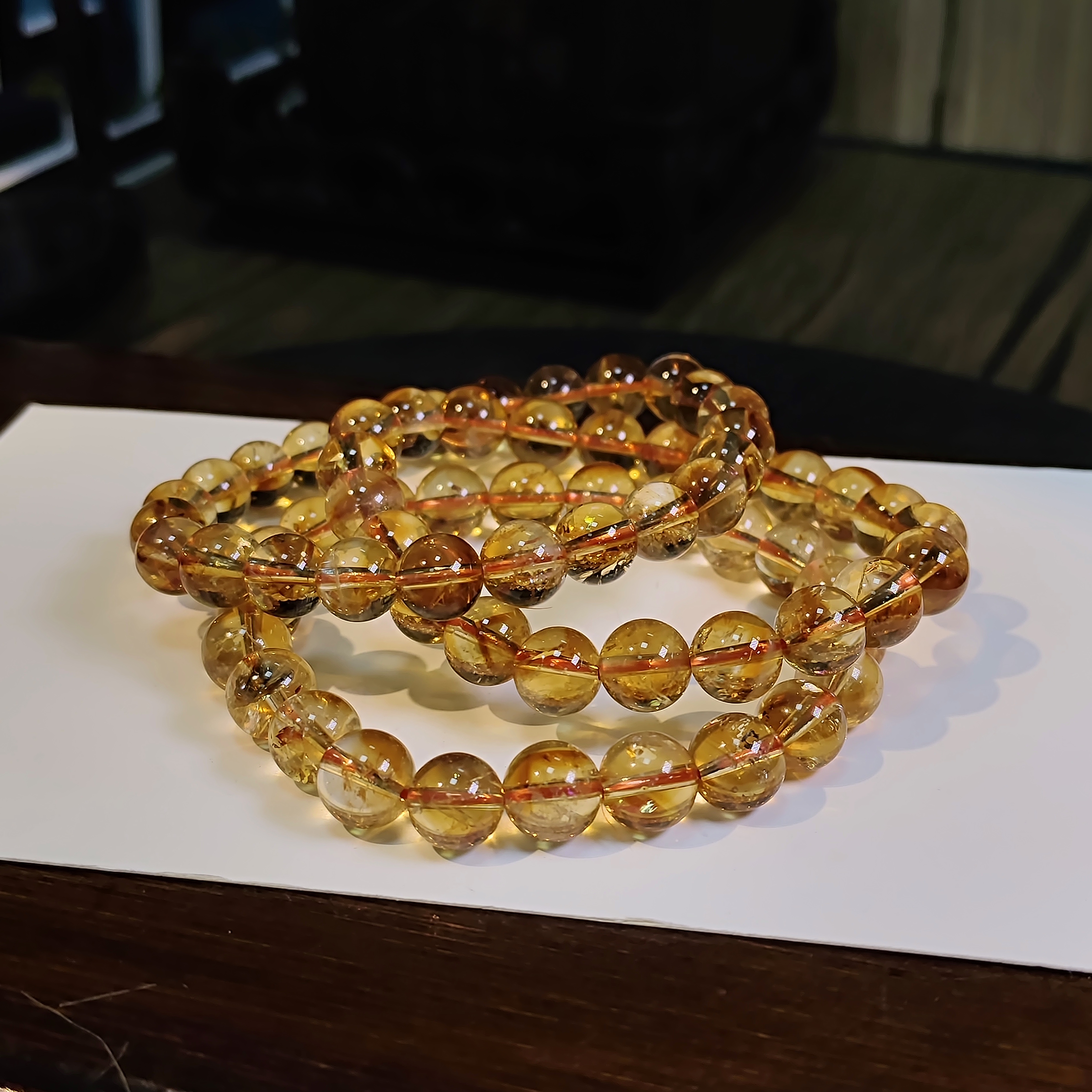 【书记甄选】天然暴力黄单圈手链 多样性发一件 约8mm 8346HT