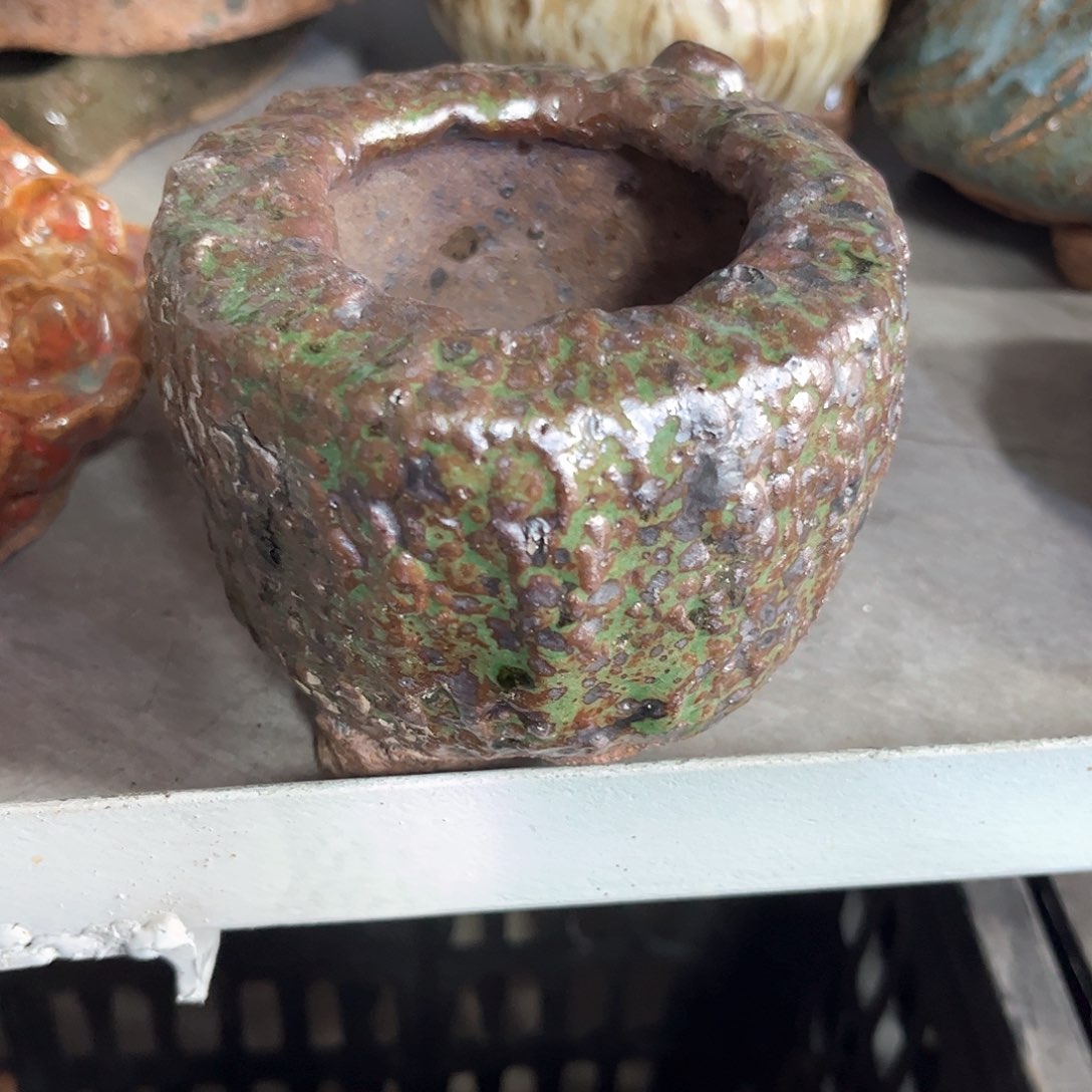 泥塑古镇炻陶花盆