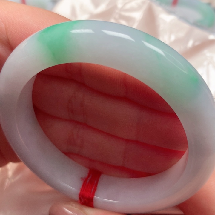 翡翠手镯未镶嵌白底青43