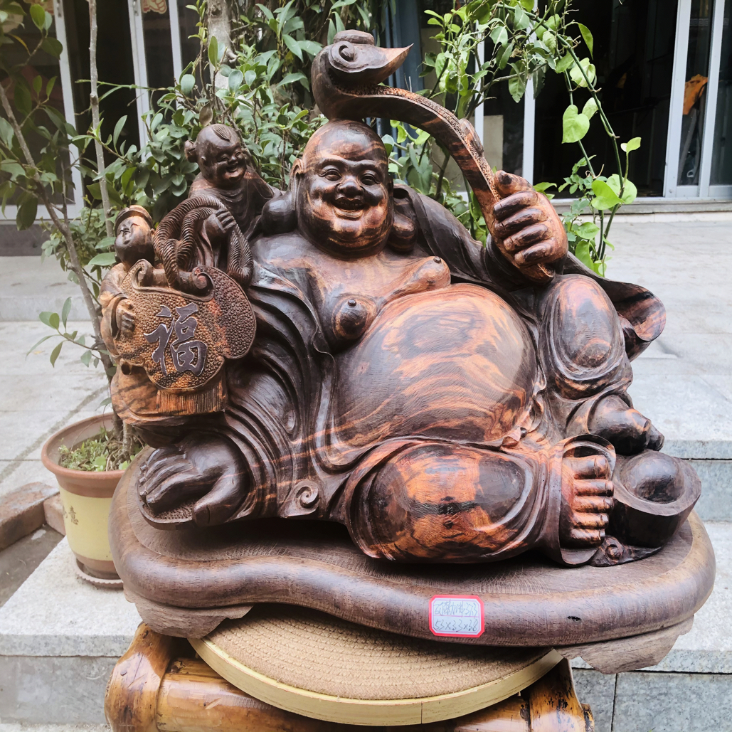 老挝大红酸枝交趾黄檀弥勒佛