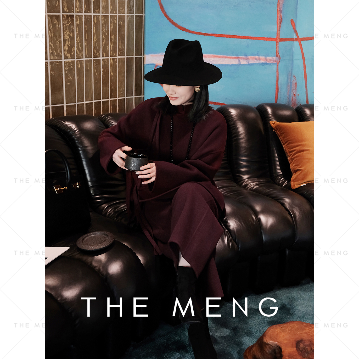 THE MENG【回响-外套】绵羊毛桑蚕丝新中式双面呢外套#M244K0049