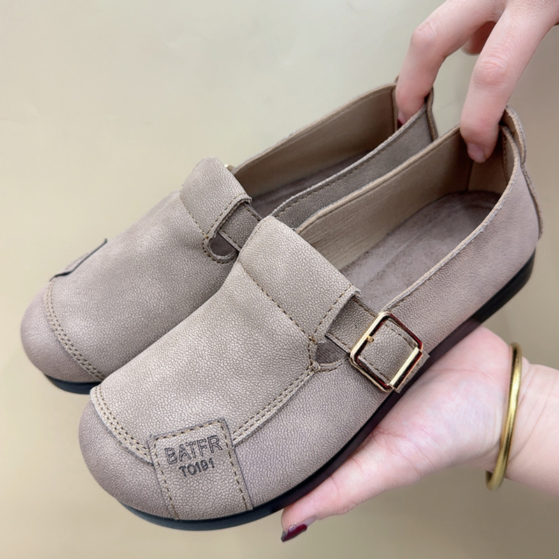 勃肯鞋女2025春季软底时尚乐福鞋舒适休闲鞋一脚蹬懒人鞋防滑单鞋