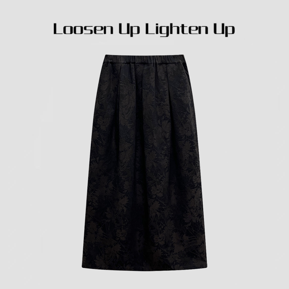 Loosen Up【山林半裙】羊毛混纺重工肌理感提花复古文艺松紧半身裙