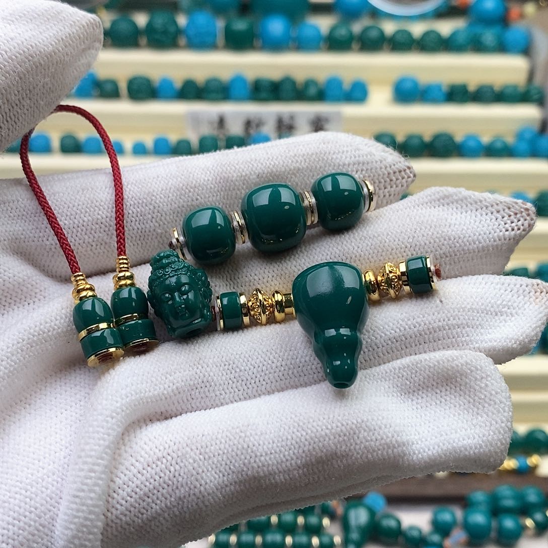 琉璃颈饰東*科技平替 油绿色12奶嘴三通套装