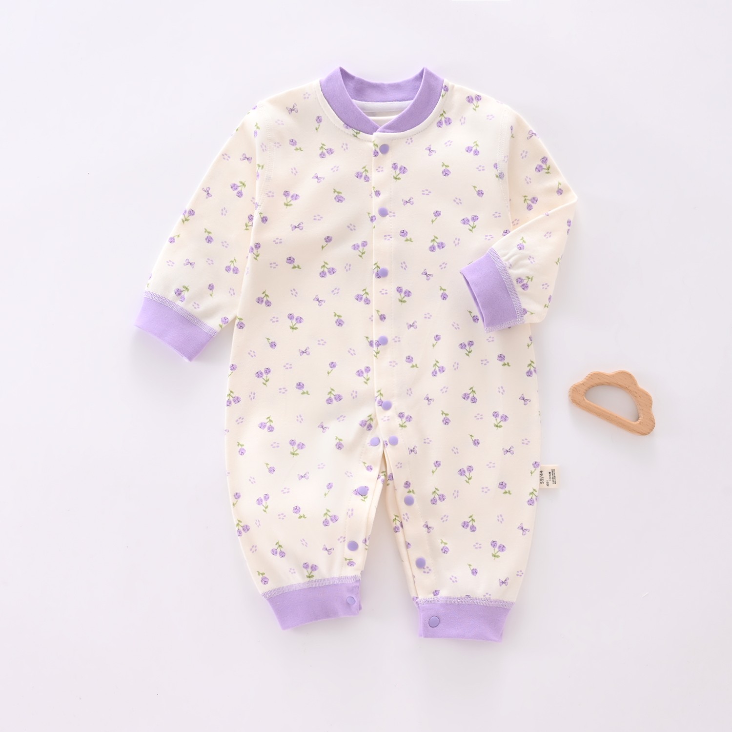 【淇博贝尔】纯棉新生儿婴幼儿长袖无骨连身衣爬服柔软哈衣四季可穿