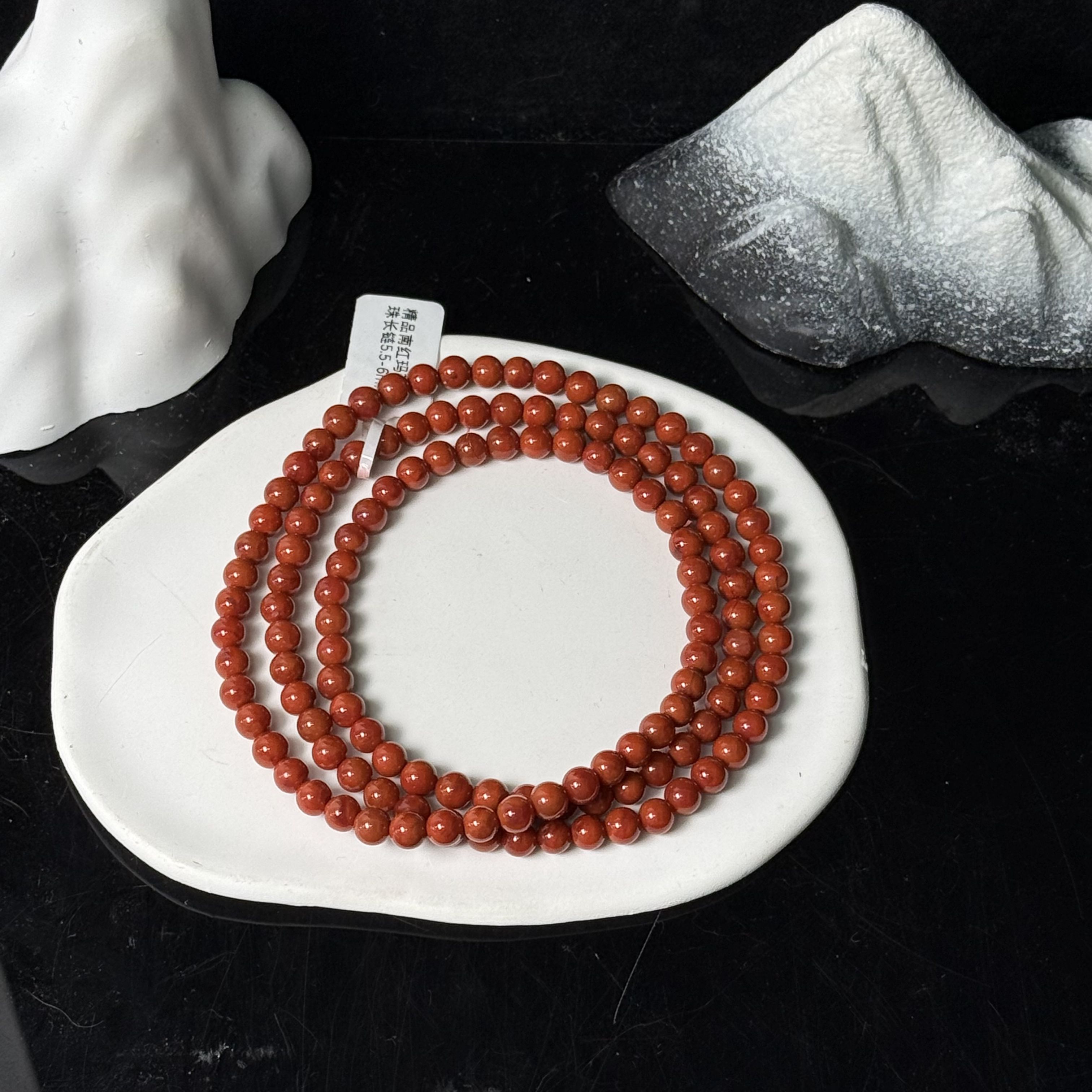 精品南红玛瑙圆珠长链5.5-6mm