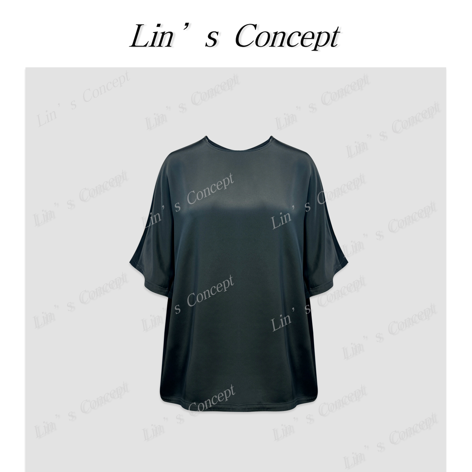 【Lin's concept】极简纯色亮面凉感衬衫上衣DL2405445