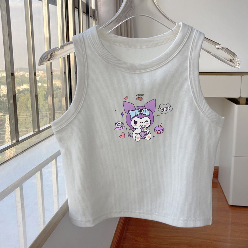 儿童男女童宝宝弹力背心坎肩夏季新款卡通库洛米无袖薄款上衣童装