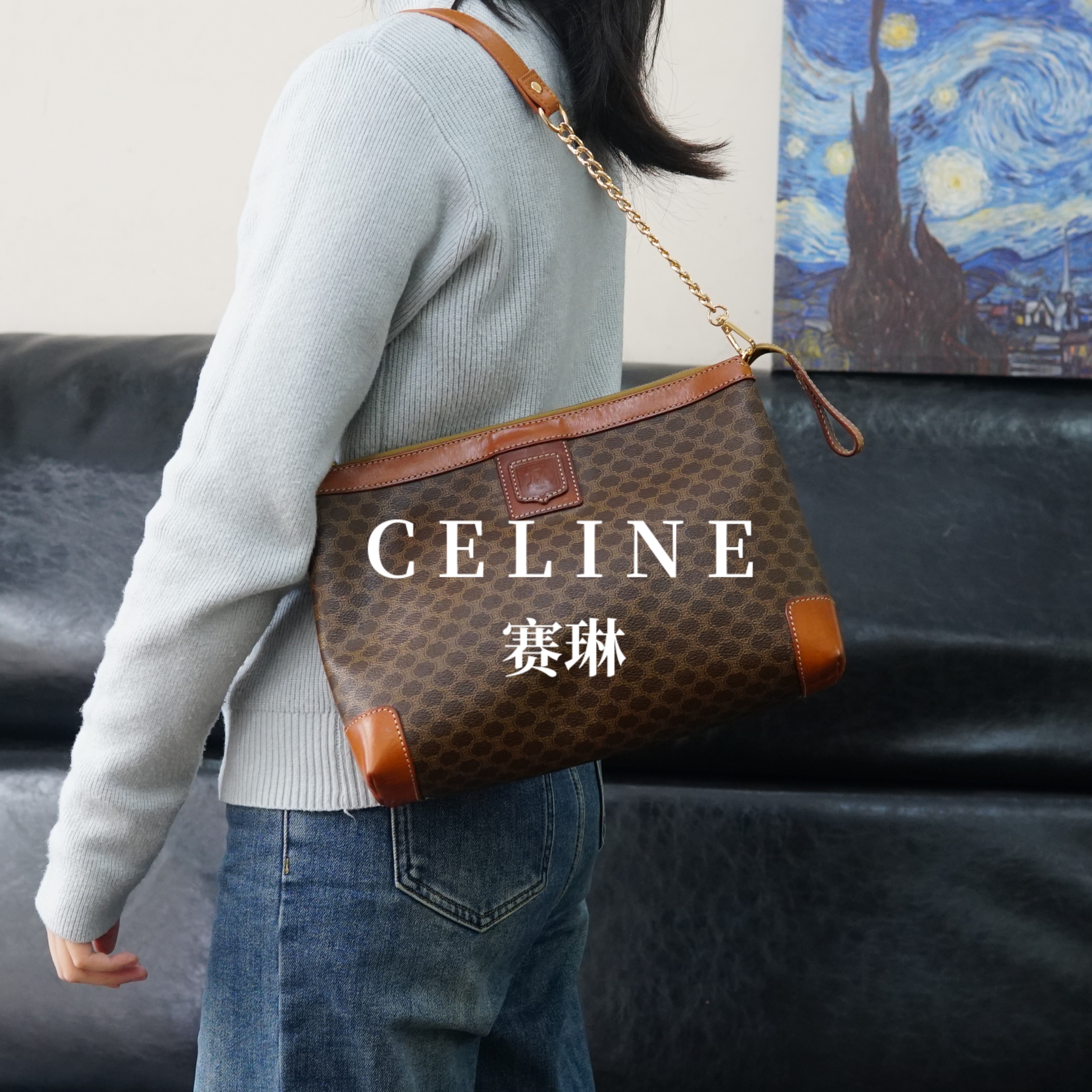 95新 Celine/思琳 老花单肩包/JJ02714843/4843