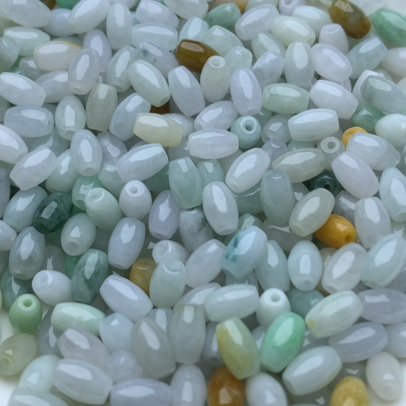 【闪购商品】翡翠手链未镶嵌卡4.6x7.4冰米珠100颗