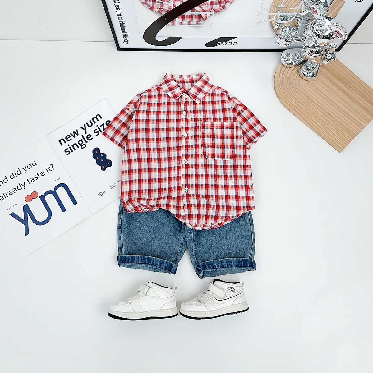 男童短袖衬衫2025新款夏季儿童衬衣洋气潮牌 LL56320悠悠童话童装