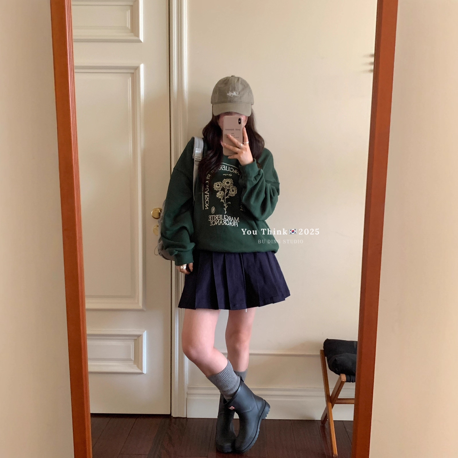 十三行ins风时尚通勤休闲印花宽松慵懒百搭卫衣上衣女(100%全棉）