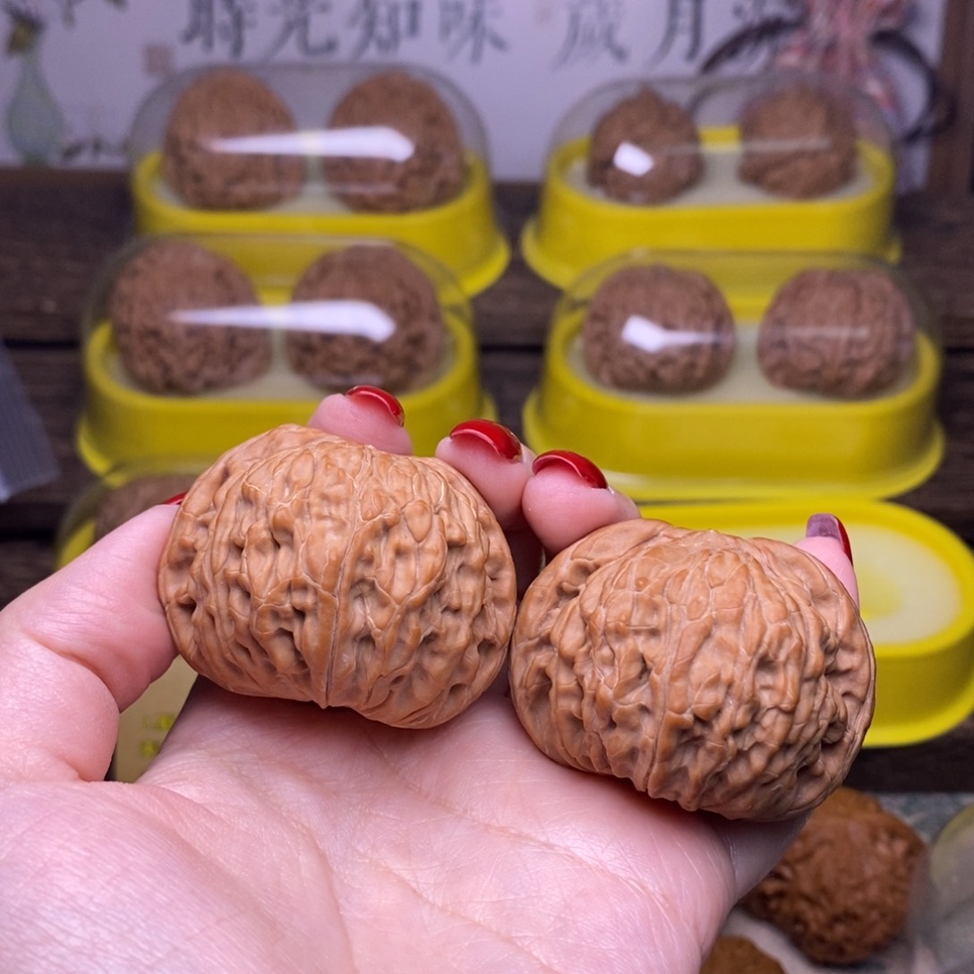 文玩核桃把件我****凯全品43+正磨同树果矮桩