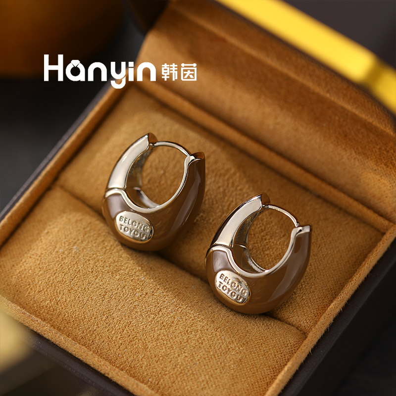 铜合金珐琅耳饰 官方首发全新配色高级釉面水滴耳环百搭优雅耳饰