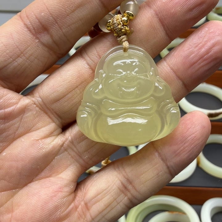 玉闪电猫金色猫眼吊坠