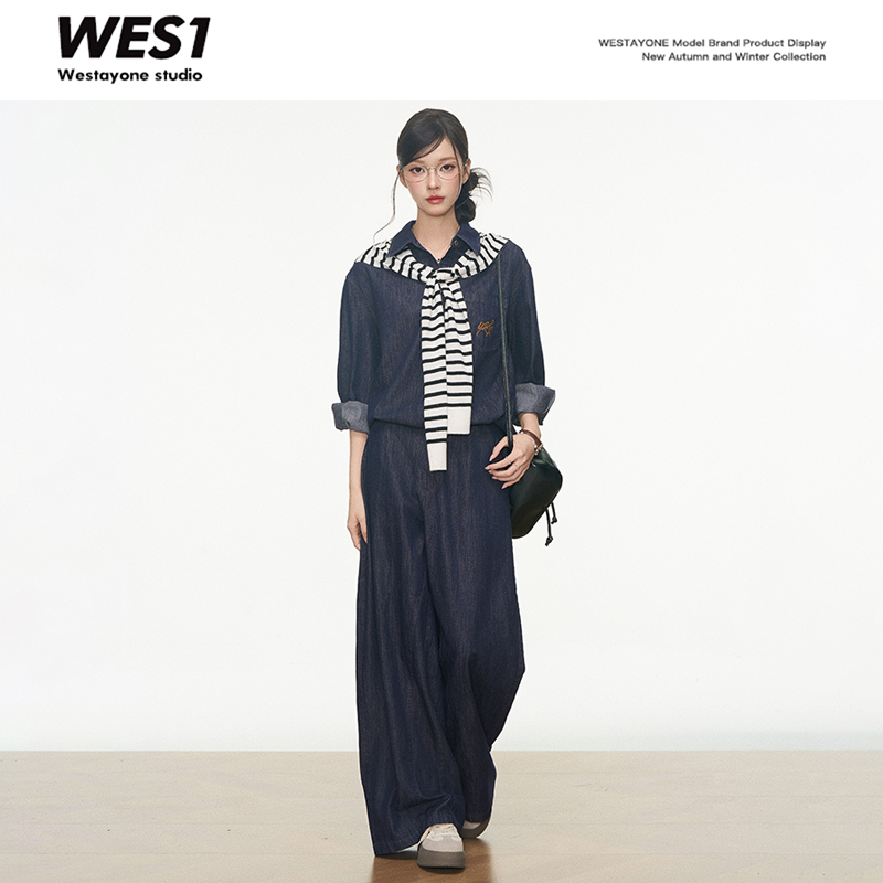【秋季新品】 WESTAYONE牛仔套装女2025新款牛仔外套牛仔裤