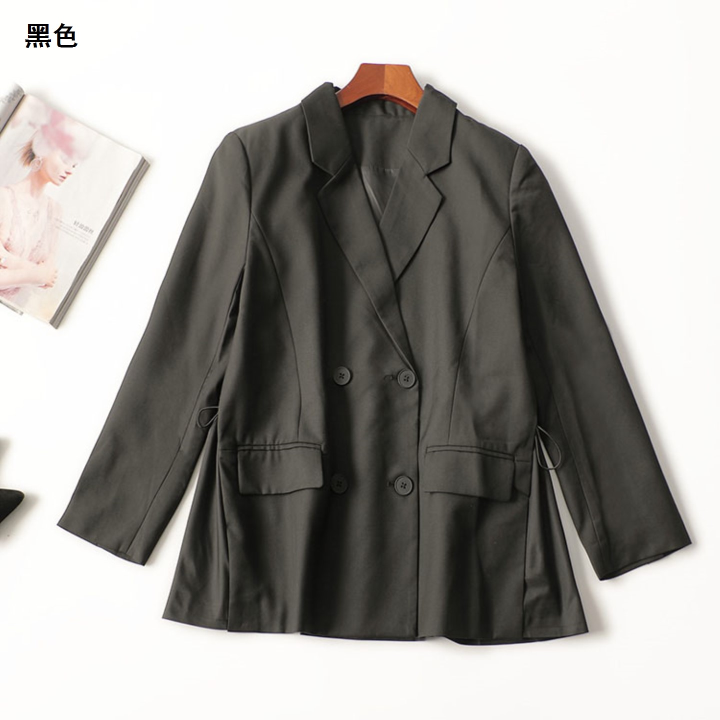 245171秋中长款长袖翻领西装小西装休闲西服