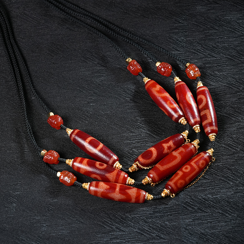 【老掌柜】多图腾/红肉锁骨链系列/天珠玛瑙 /B051215【陈小姐】