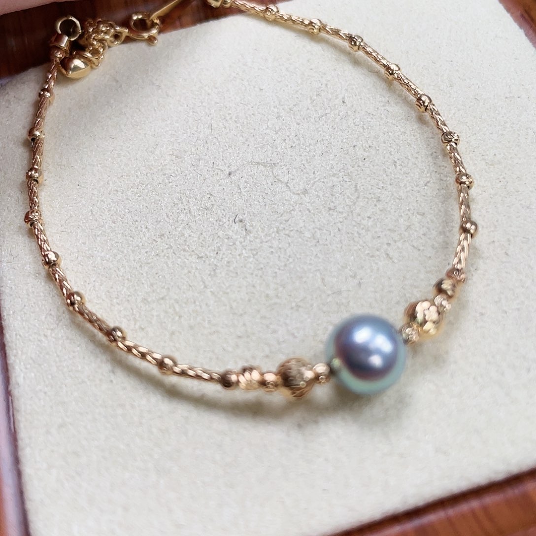 海水珍珠手链银S925镶嵌