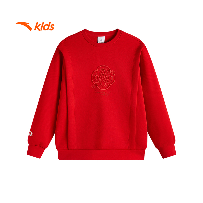 安踏儿童新年针织套头衫26春季款女大童运动休闲衣362518714-zb