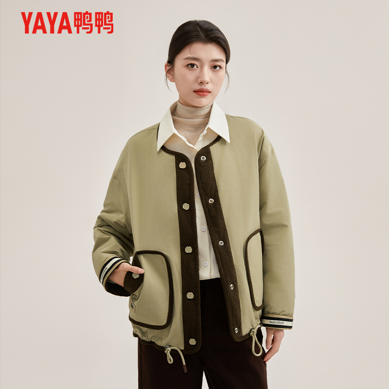 YAYA/鸭鸭羽绒服女2025年冬季新款轻薄款潮流百搭女士外套