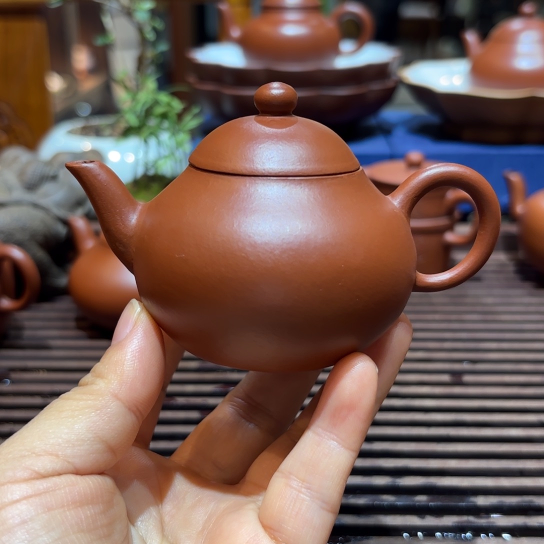 给***觉紫砂茶壶紫砂壶全手朱泥梨85cc