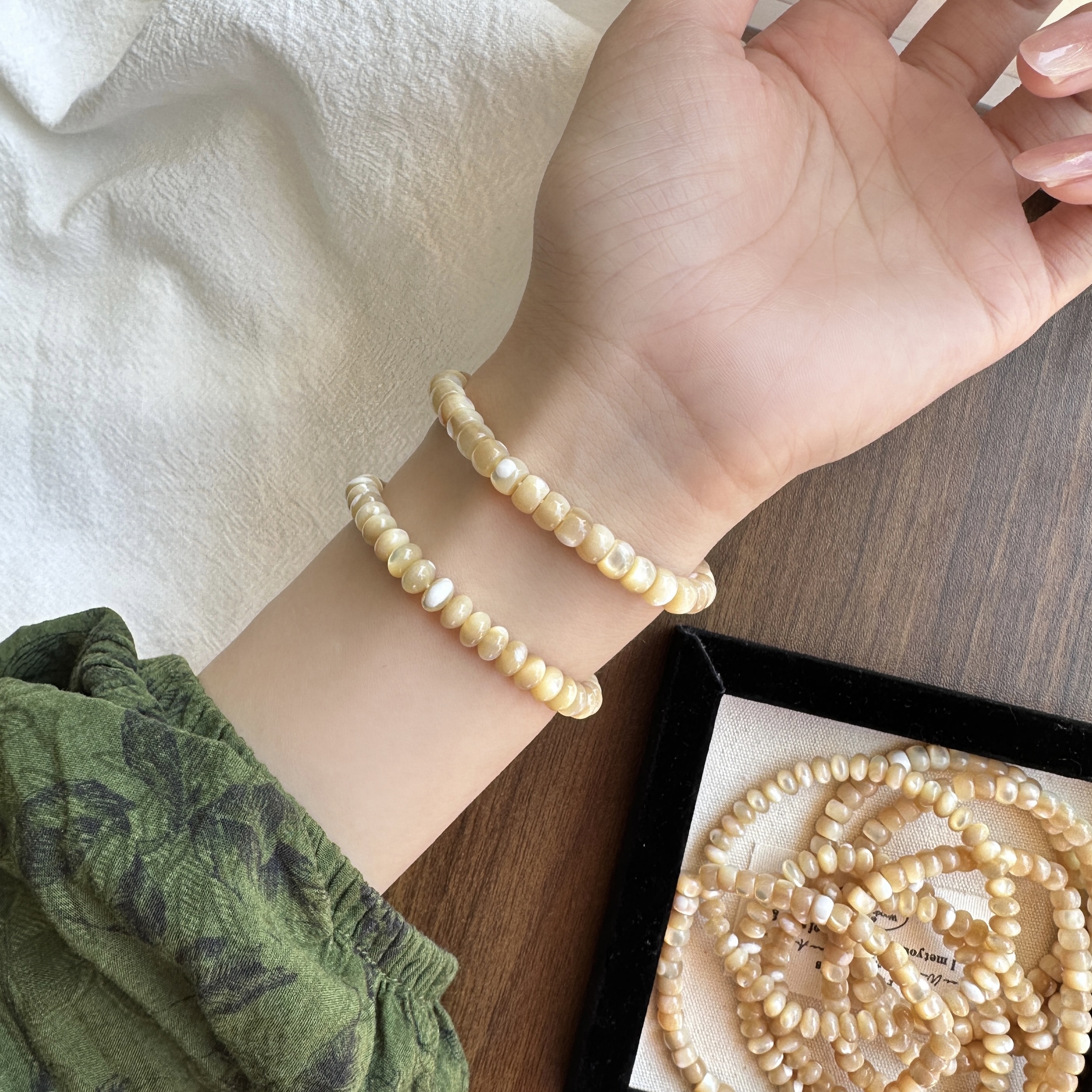 「暮色」叠戴神器深海老鱼骨新中式文玩素串•适合手围14-16cm