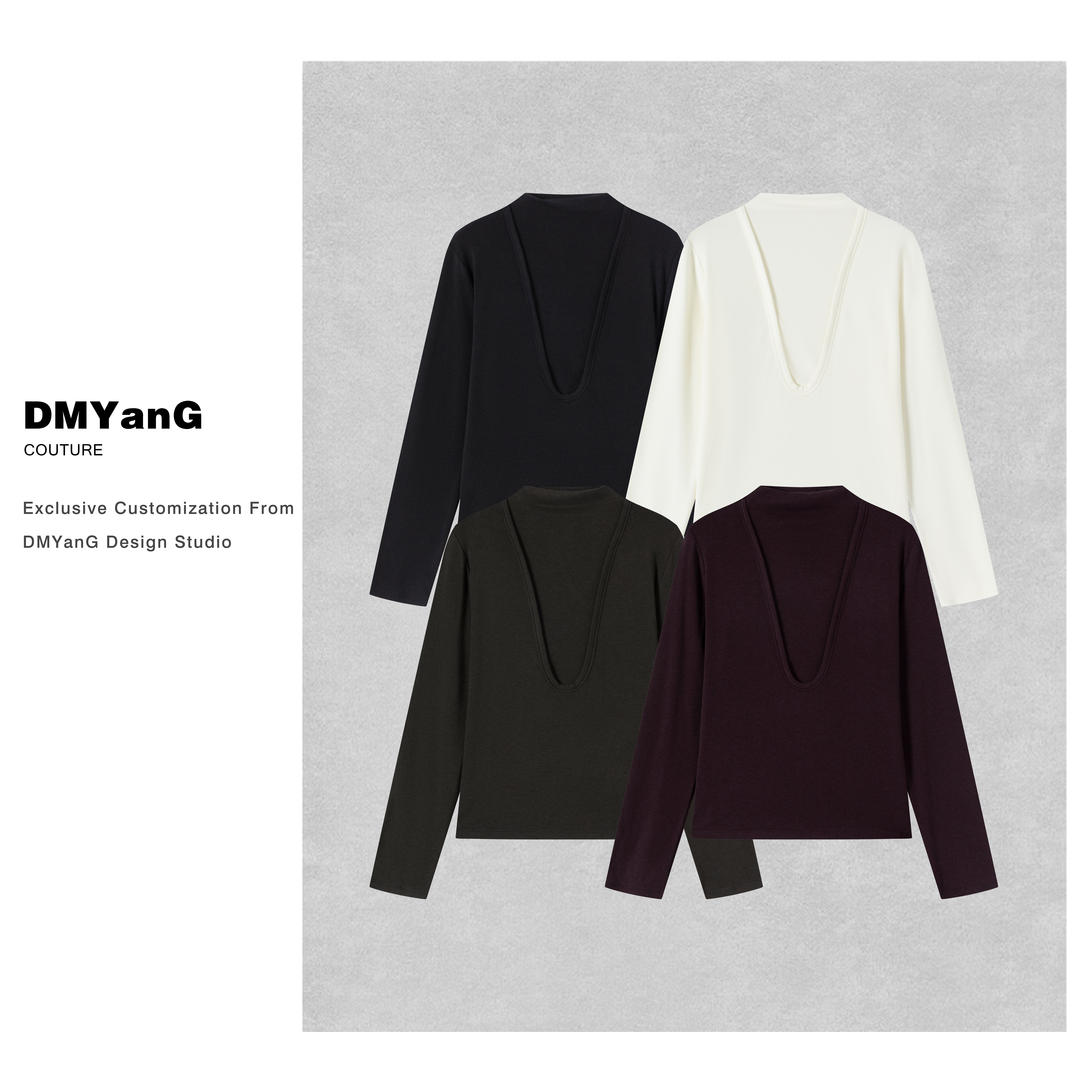 软糯含毛百搭气质长袖半高领打底T恤DMY1545