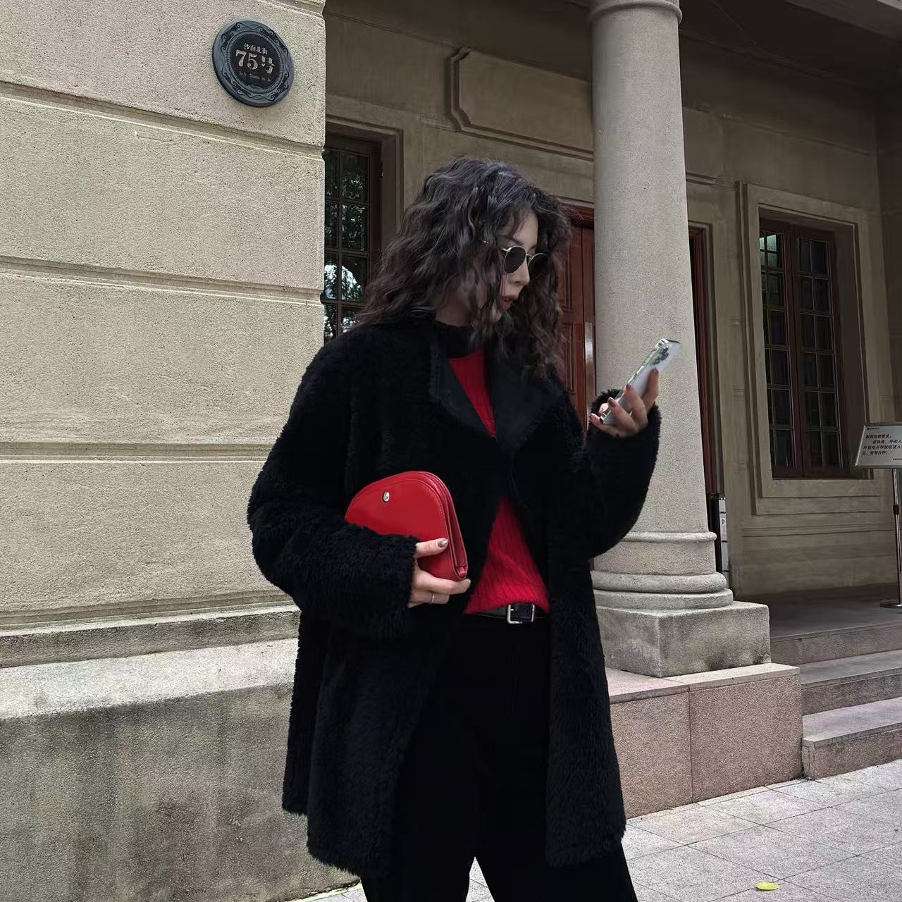 D&MX 自由领多种穿法显瘦0压感超轻羊毛外套B25035