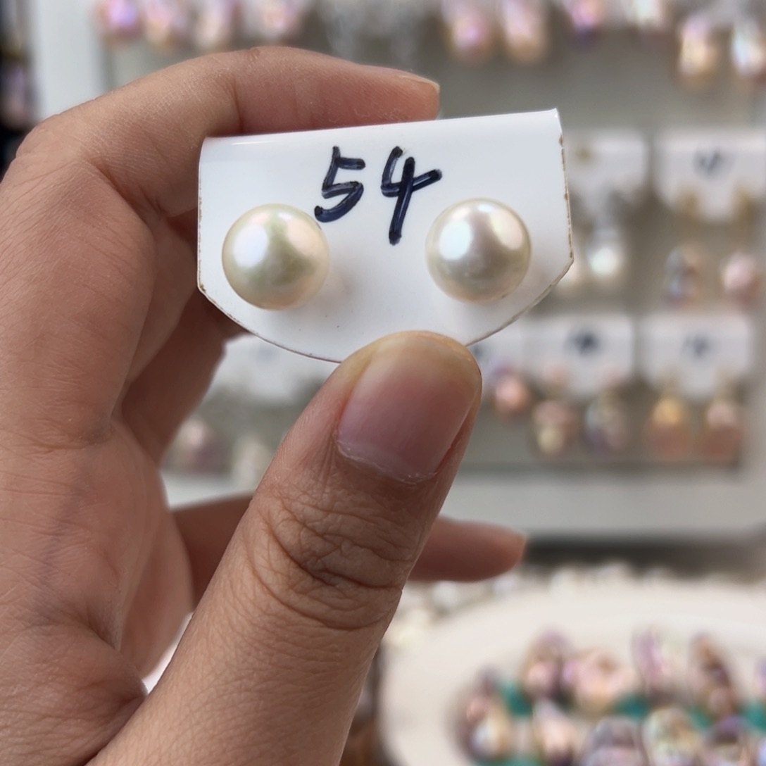 淡水珍珠耳饰银S925镶嵌