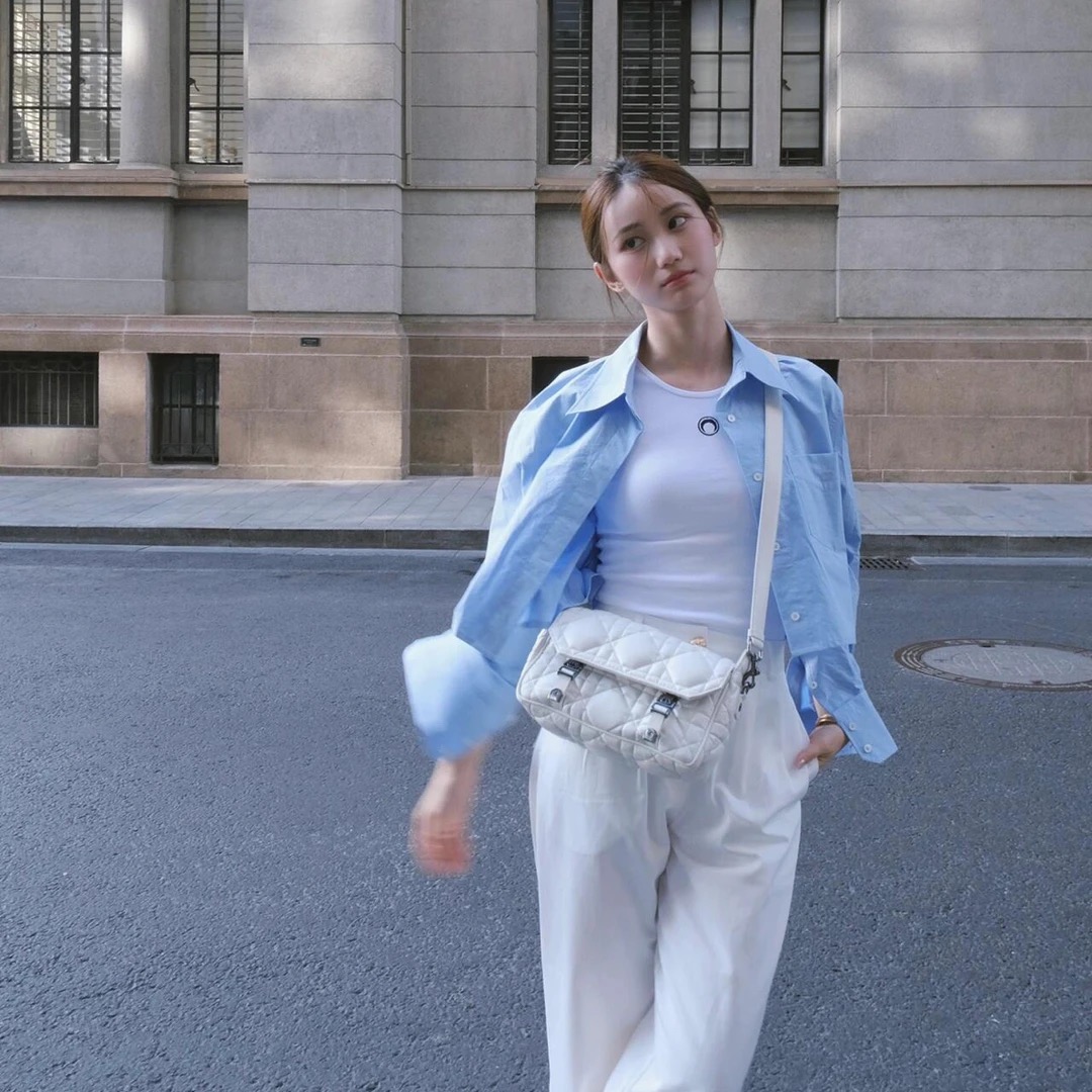 99新 DIOR/迪奥 Dior camp邮差包小号白金/优品