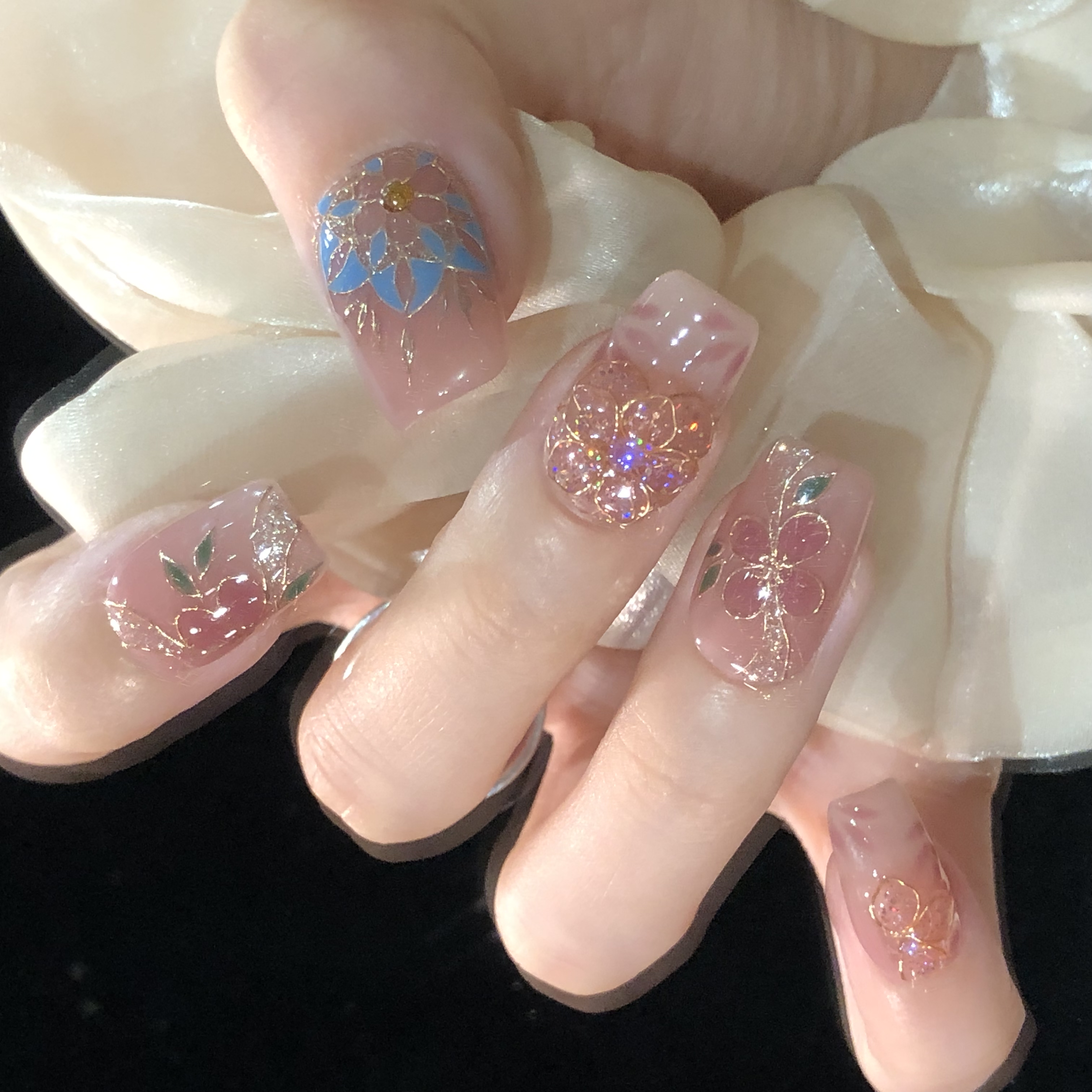 喵公子【云醉紫嫣】【原创非遗掐丝设计师款】纯手工穿戴甲可拆卸美甲