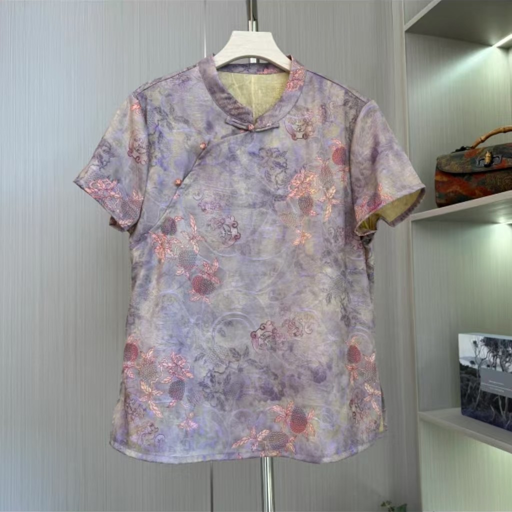 3926【紫伯爵】时尚洋气短袖衬衫