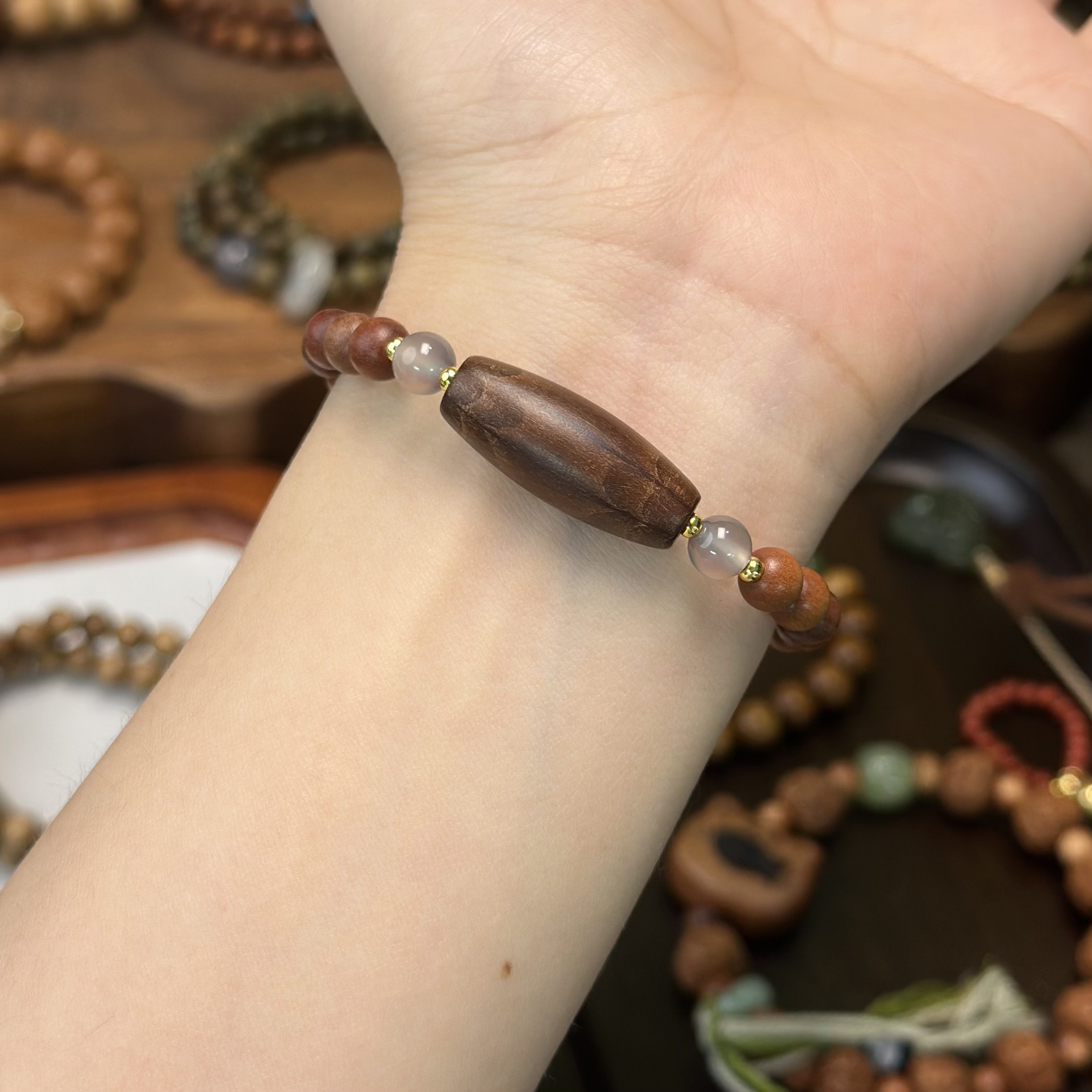 【六字真言】六道木天珠芭比檀6mm单圈手串