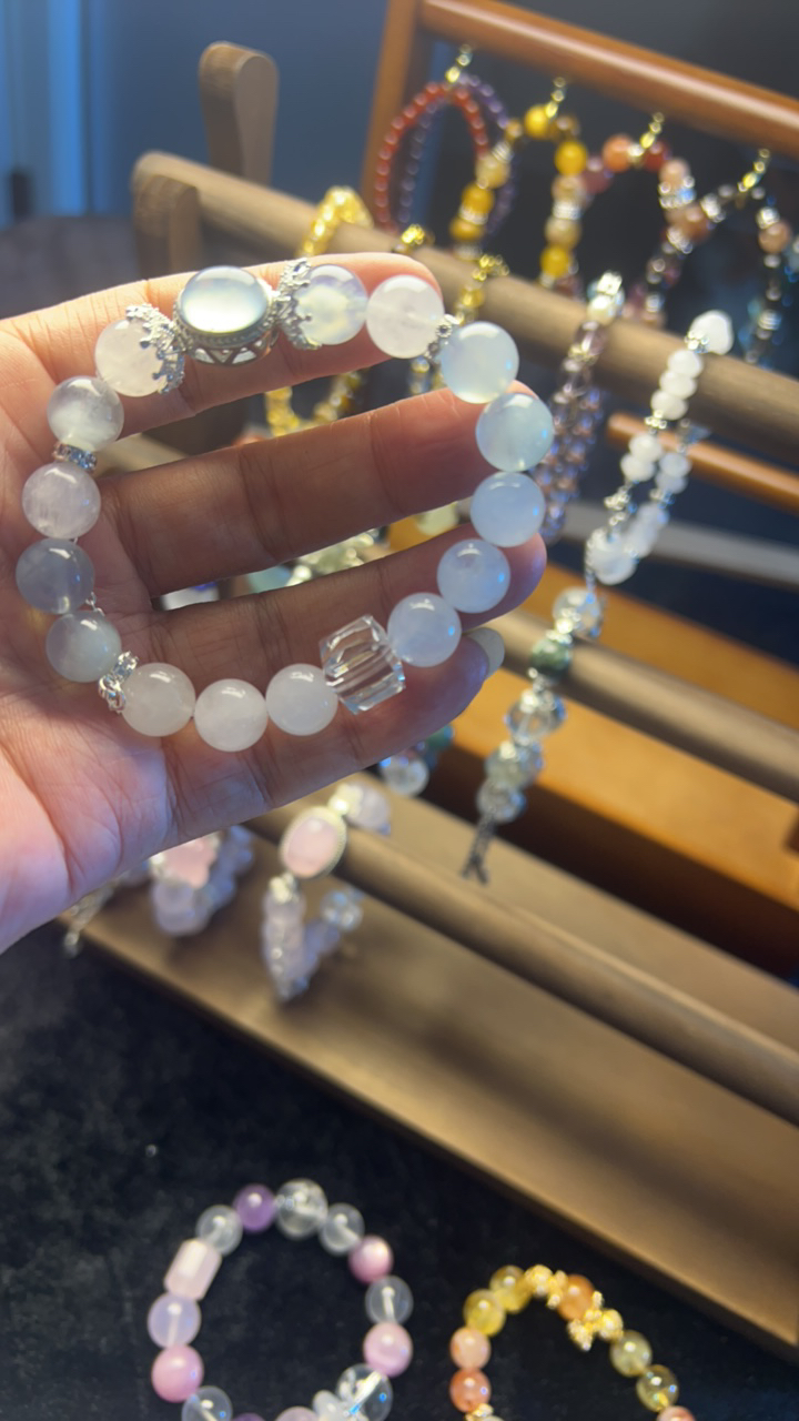 天然水晶白幽灵手链