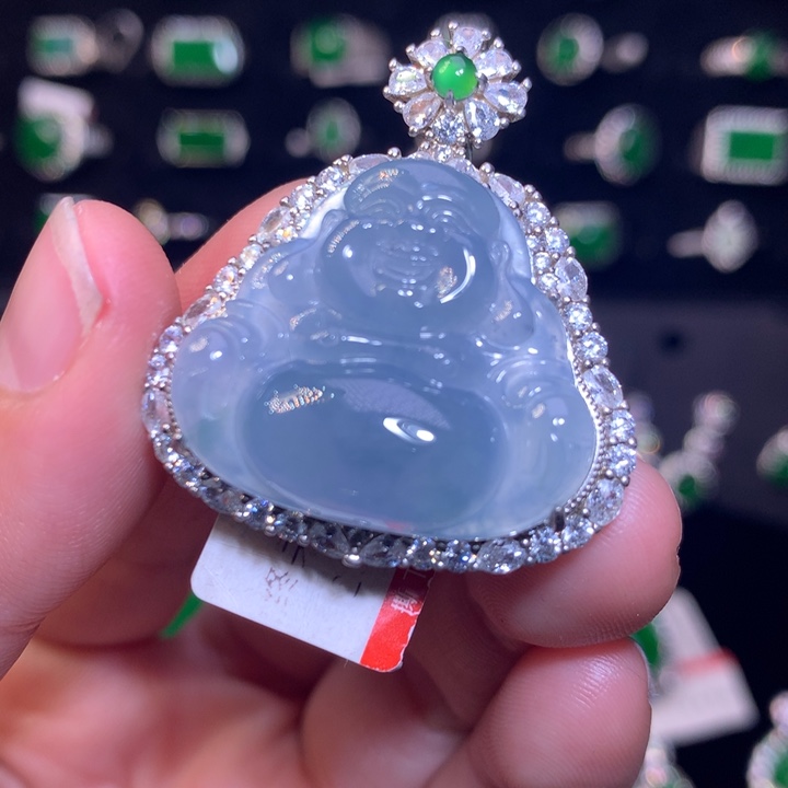 【闪购商品】翡翠颈饰银S925镶嵌天然翡翠