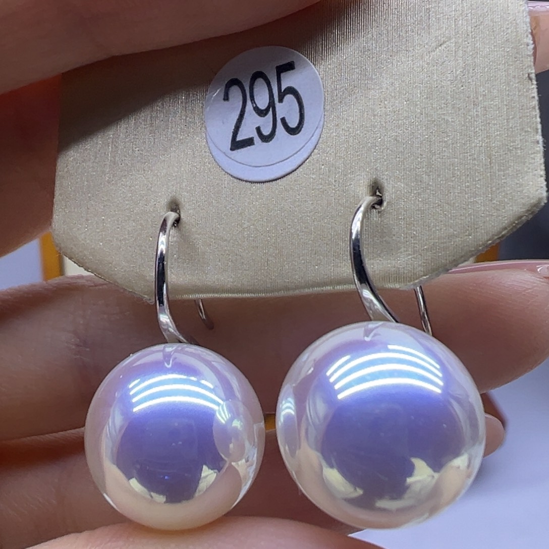 银S925镶嵌淡水珍珠耳饰