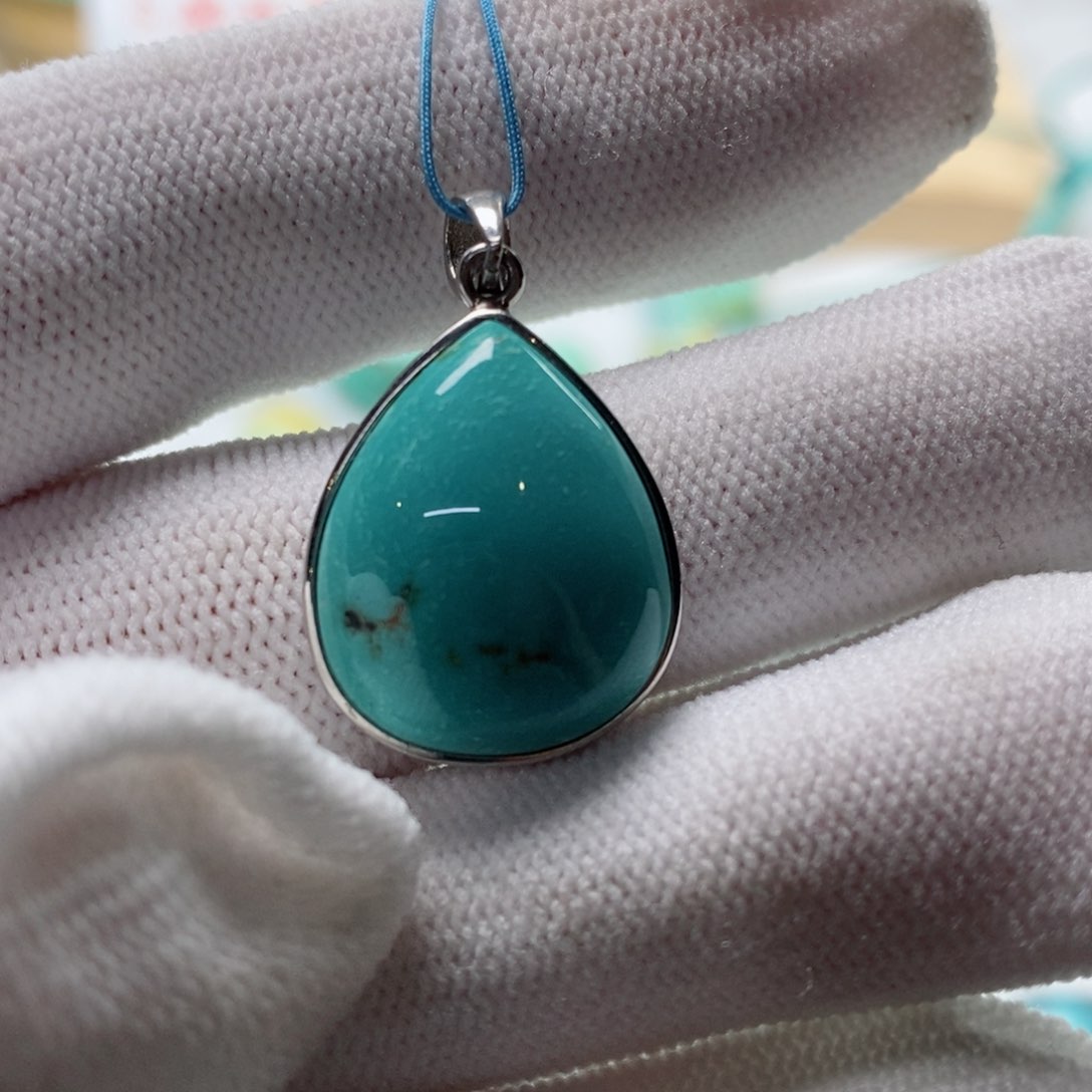 绿松石颈饰银S925镶嵌