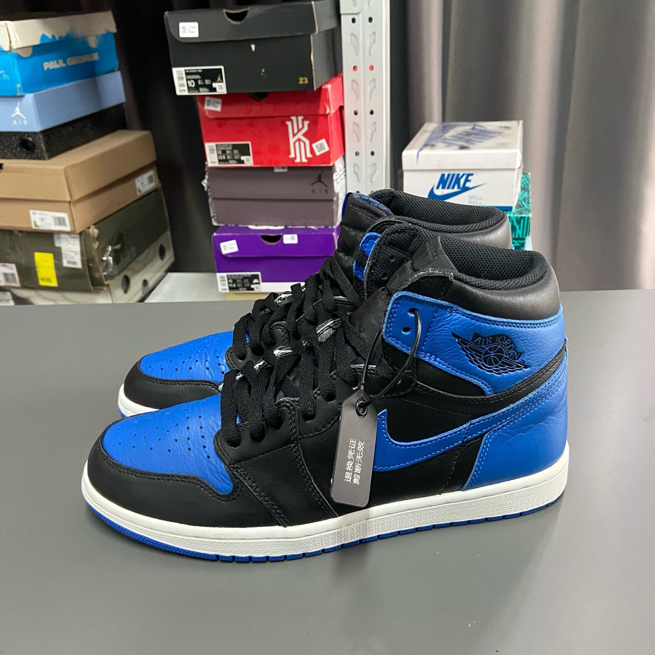 95新 AIR JORDAN 45码 aj1 黑蓝 皇家蓝 10785845 运动鞋