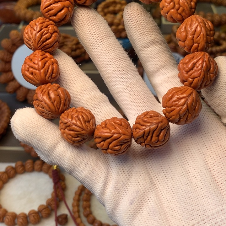 桃核手串秦岭龙纹