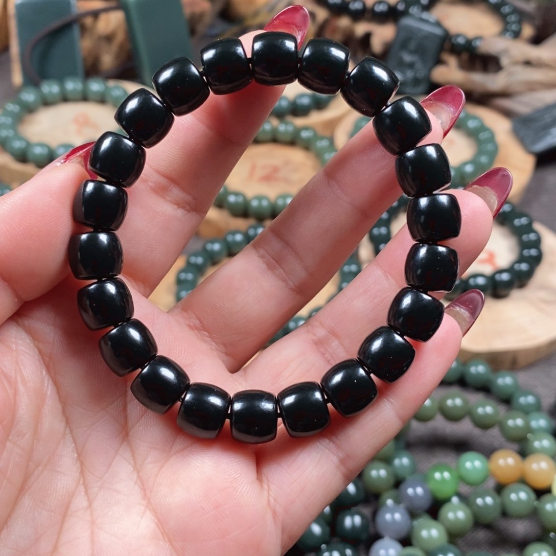 和田玉（青玉）手链未镶嵌