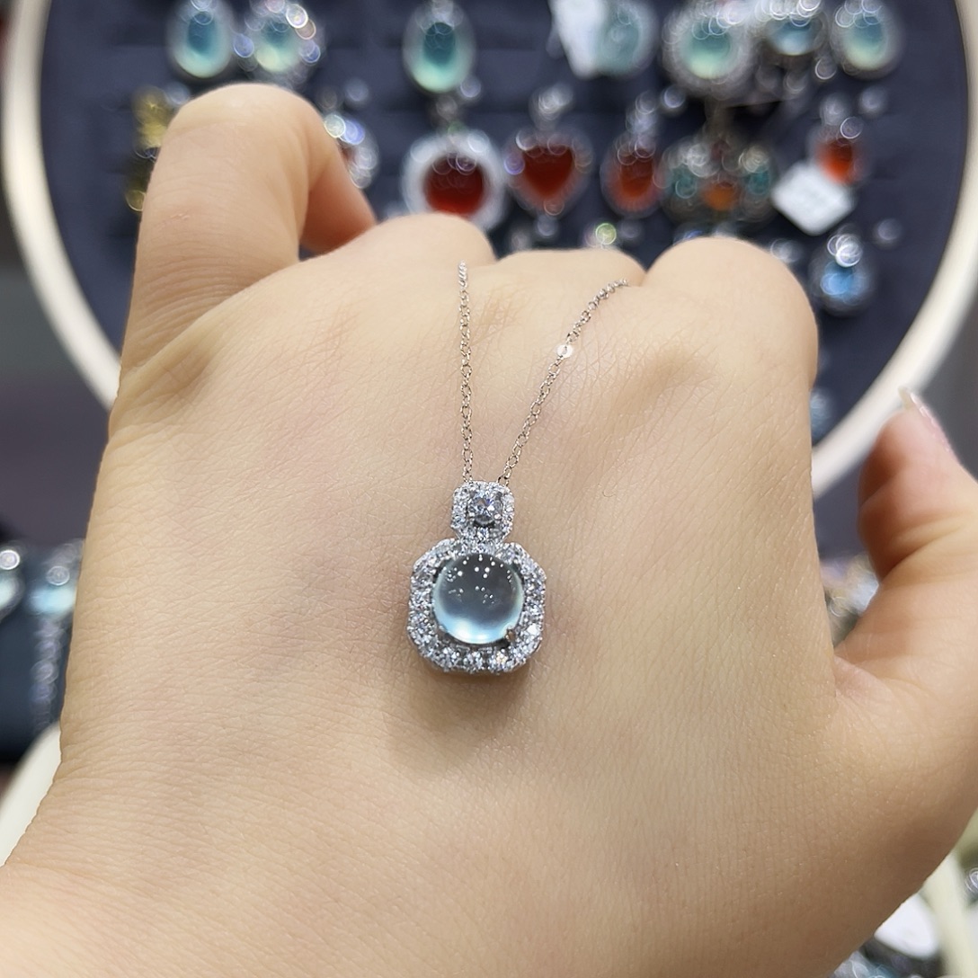 *****蛇纹石玉银S925镶嵌颈饰