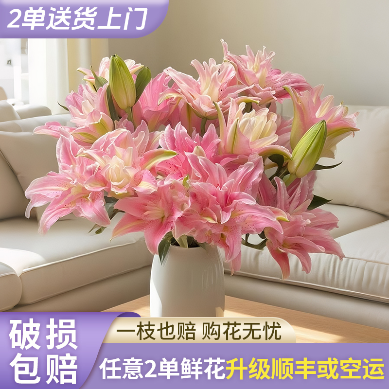 【源头优选】红蜜糖重瓣香水百合花水养插花用云南直发鲜花