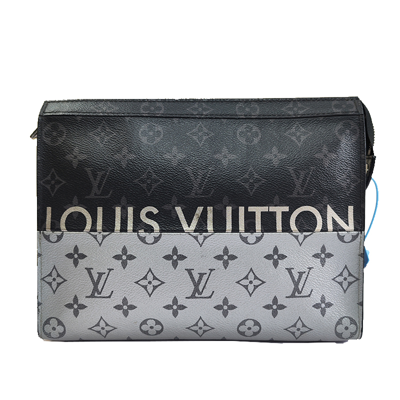 95新 LouisVuitton/路易威登 老花黑武士洗漱包男士拉链手拿包