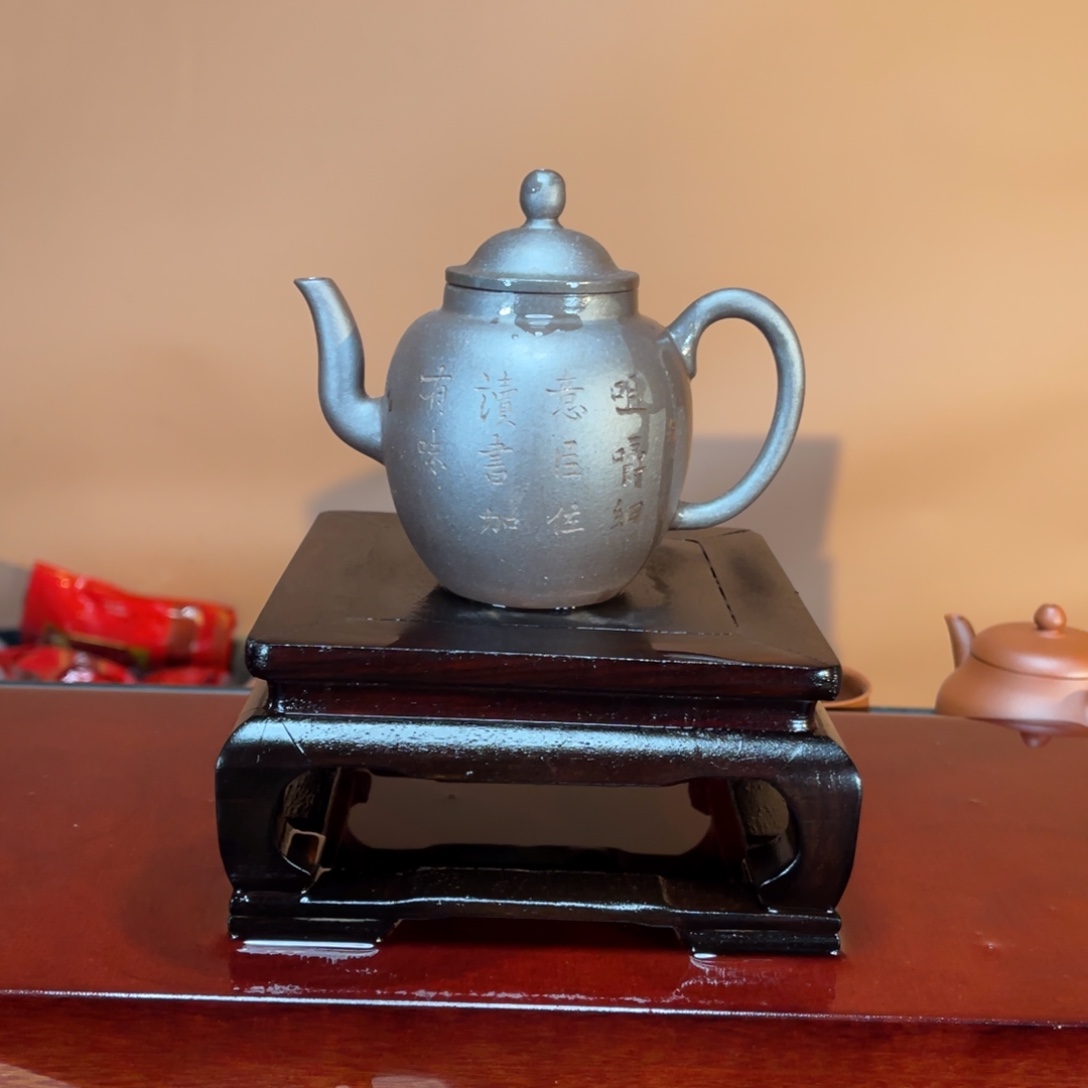茶壶紫砂高端200cc紫泥高温清式宫灯